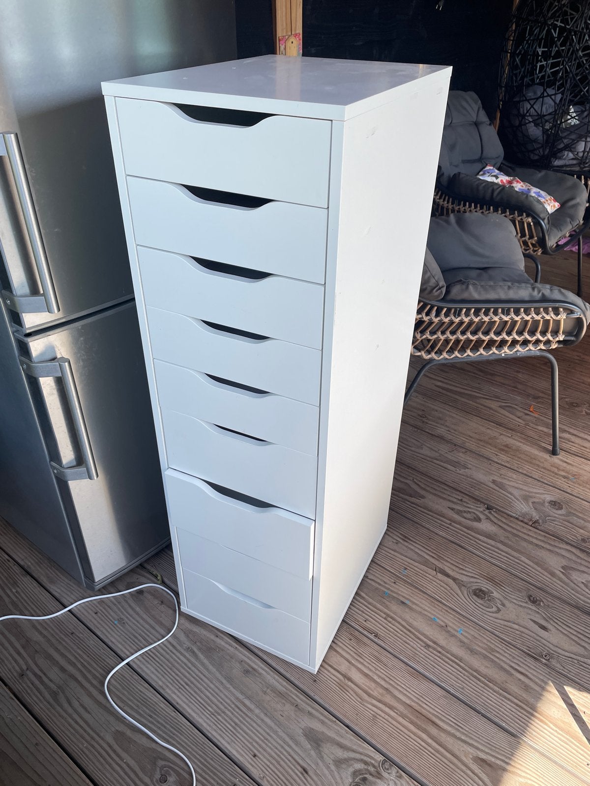 Witte ladekast met 8 laden ikea  alex 115 x 48 x 36, Ophalen, Overige materialen, Minder dan 50 cm, Gebruikt