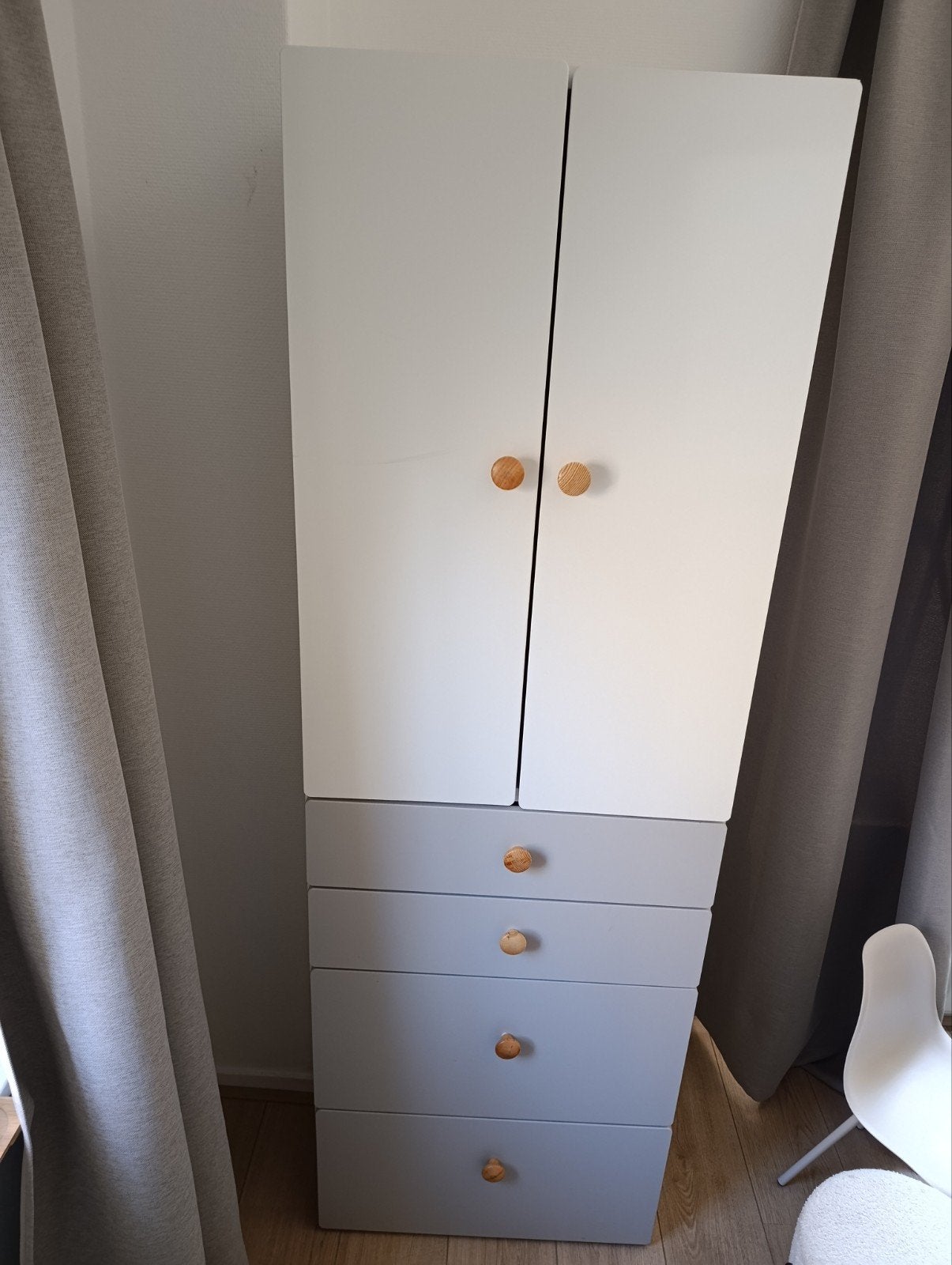IKEA PLATSA Kast voor kinderkleren - Wit/Grijs, Overige materialen, Modern, Scandinavisch, 50 tot 100 cm, Zo goed als nieuw