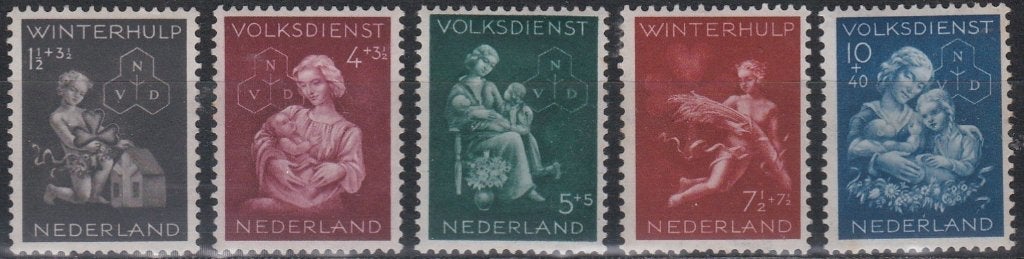 Nederland 1944 423/427 Winterhulp, Postfris, Postzegels en Munten, Postzegels | Nederland, Ophalen of Verzenden, Na 1940, Postfris