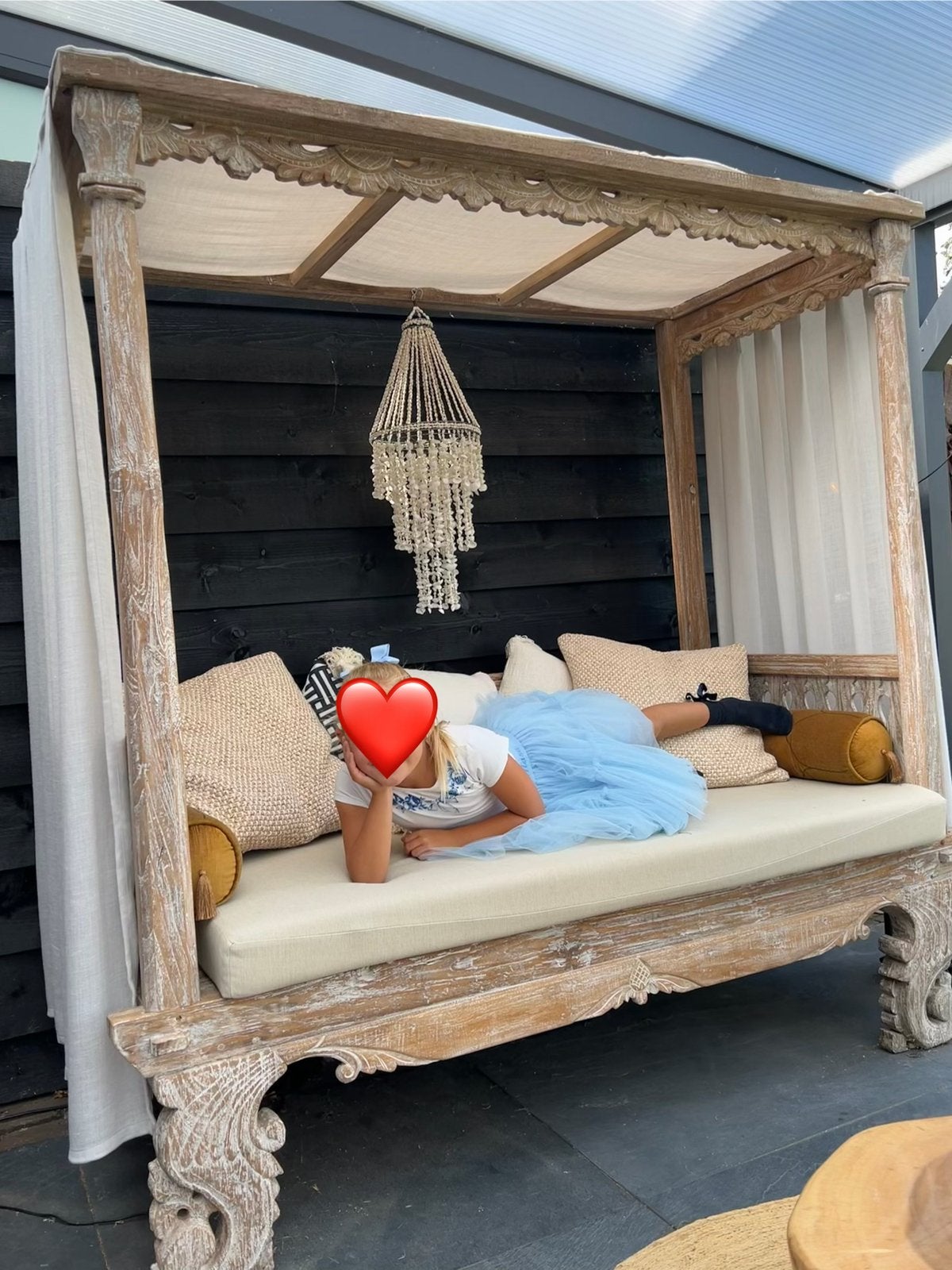 Ibiza daybed tuinbank loungebank, Tuin en Terras, Ophalen of Verzenden, Zo goed als nieuw, Hout