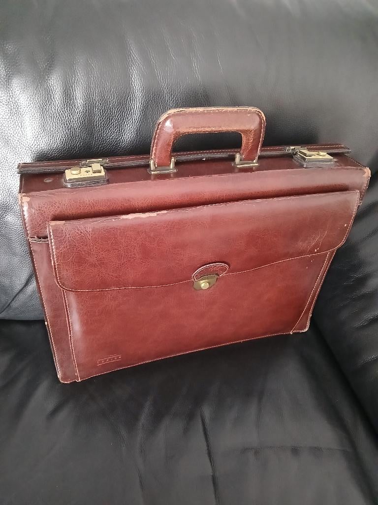 Texier aktenkoffer aktekoffer aktetas, Gebruikt, Bruin, Aktetas of Boekentas, Ophalen of Verzenden