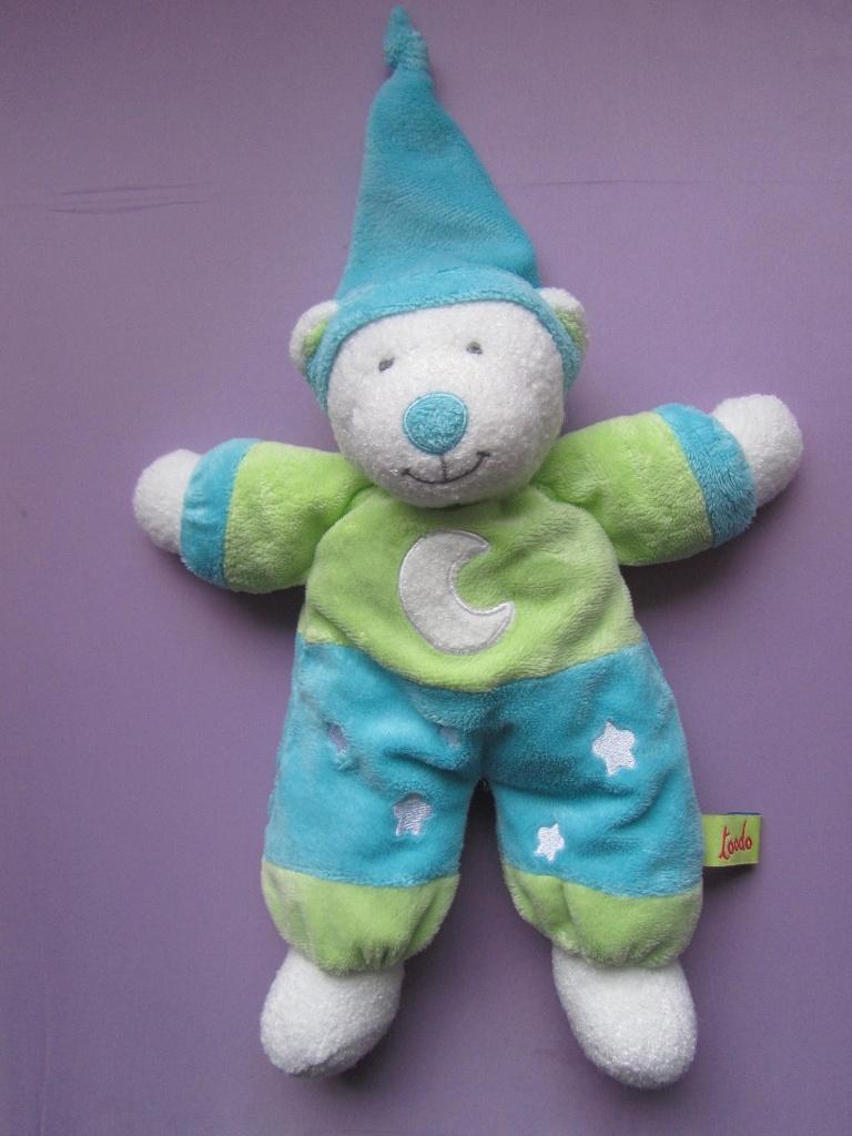 TOODO Knuffel BEER MET SLAAPMUTS. 32 CM **Nieuw**, Beer, Nieuw, Ophalen of Verzenden, Met label