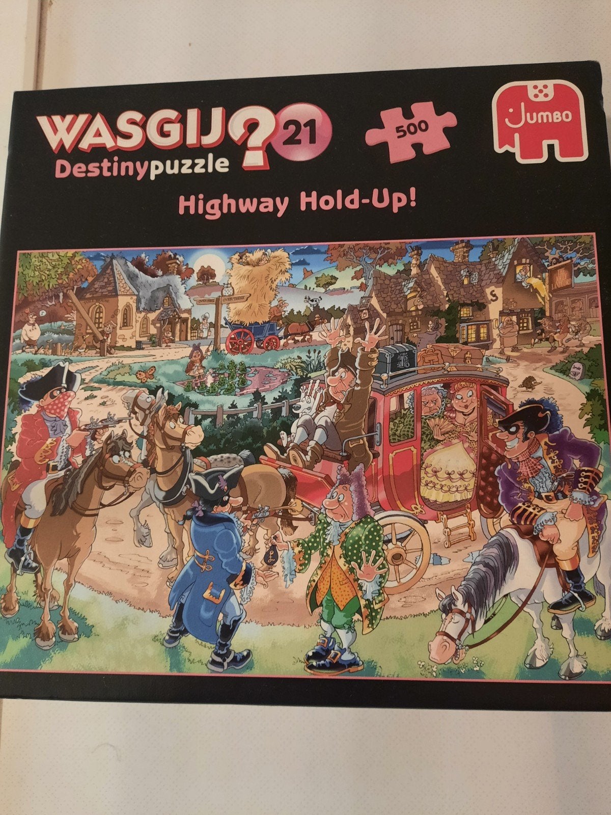 WASGIJ? 21 Destinypuzzle Highway Hold-Up! 500 stukjes, Ophalen of Verzenden, 500 t/m 1500 stukjes, Zo goed als nieuw, Legpuzzel