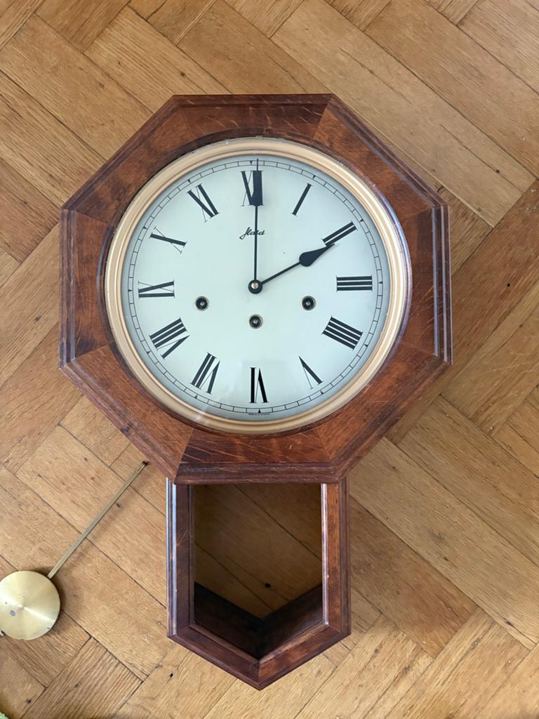Haid wandklok met slinger - glas kapot, Antiek en Kunst, Ophalen of Verzenden