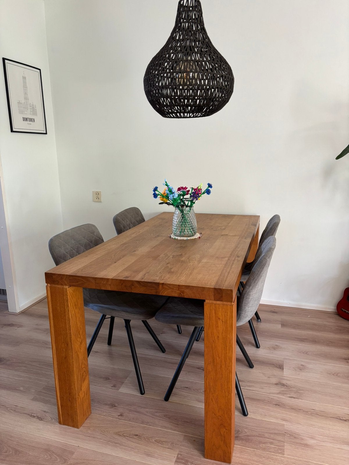 Eikenhouten eettafel., Huis en Inrichting, Tafels | Eettafels, Ophalen, Zo goed als nieuw, Rechthoekig, 50 tot 100 cm