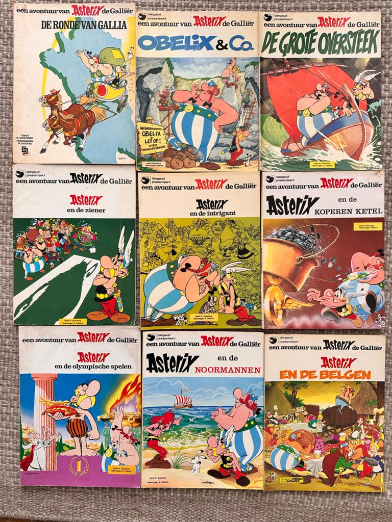 Asterix stripboeken collectie (10 stuks) - Vroege uitgaven, Meerdere stripboeken, Ophalen of Verzenden, Gelezen