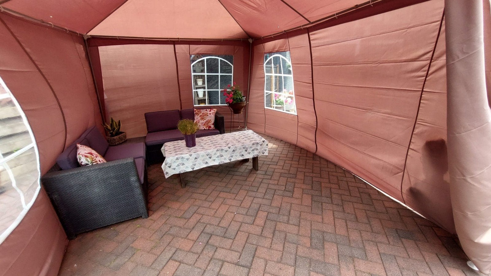 Partytent taupe 3x4 met ramen, Ophalen, Opvouwbaar, Partytent, Minder dan 4 meter