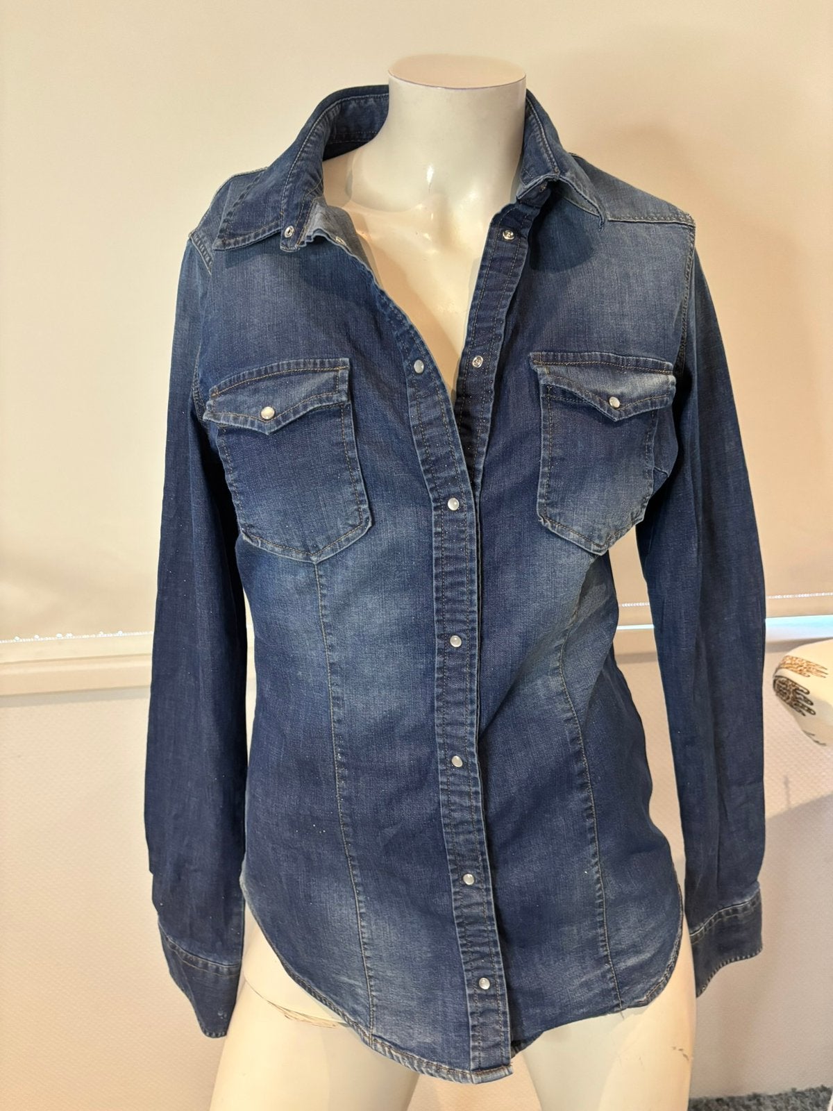 Liu jo jeans blouse maat it 42. Nl 38, Maat 38/40 (M), Blauw, ., Ophalen of Verzenden
