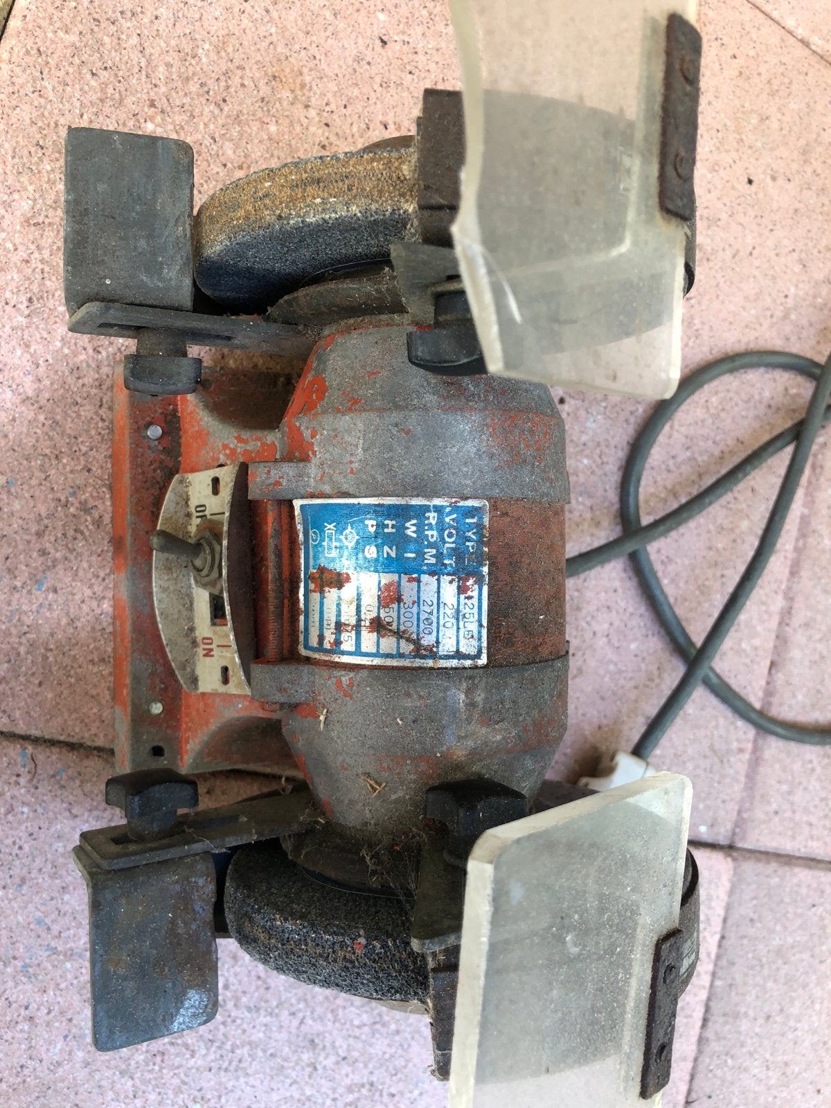 Oude Werkbankslijpmachine - Vintage Slijpmachine, Doe-het-zelf en Verbouw, Gereedschap | Slijpmachines, Ophalen of Verzenden, Gebruikt