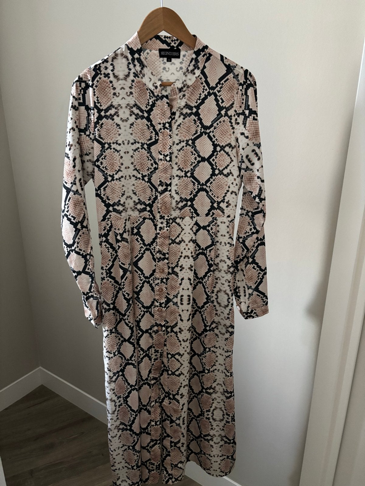 Reinders Slangenprint Jurk - Maat S, Beige, Ophalen of Verzenden, Zo goed als nieuw, Maat 36 (S)