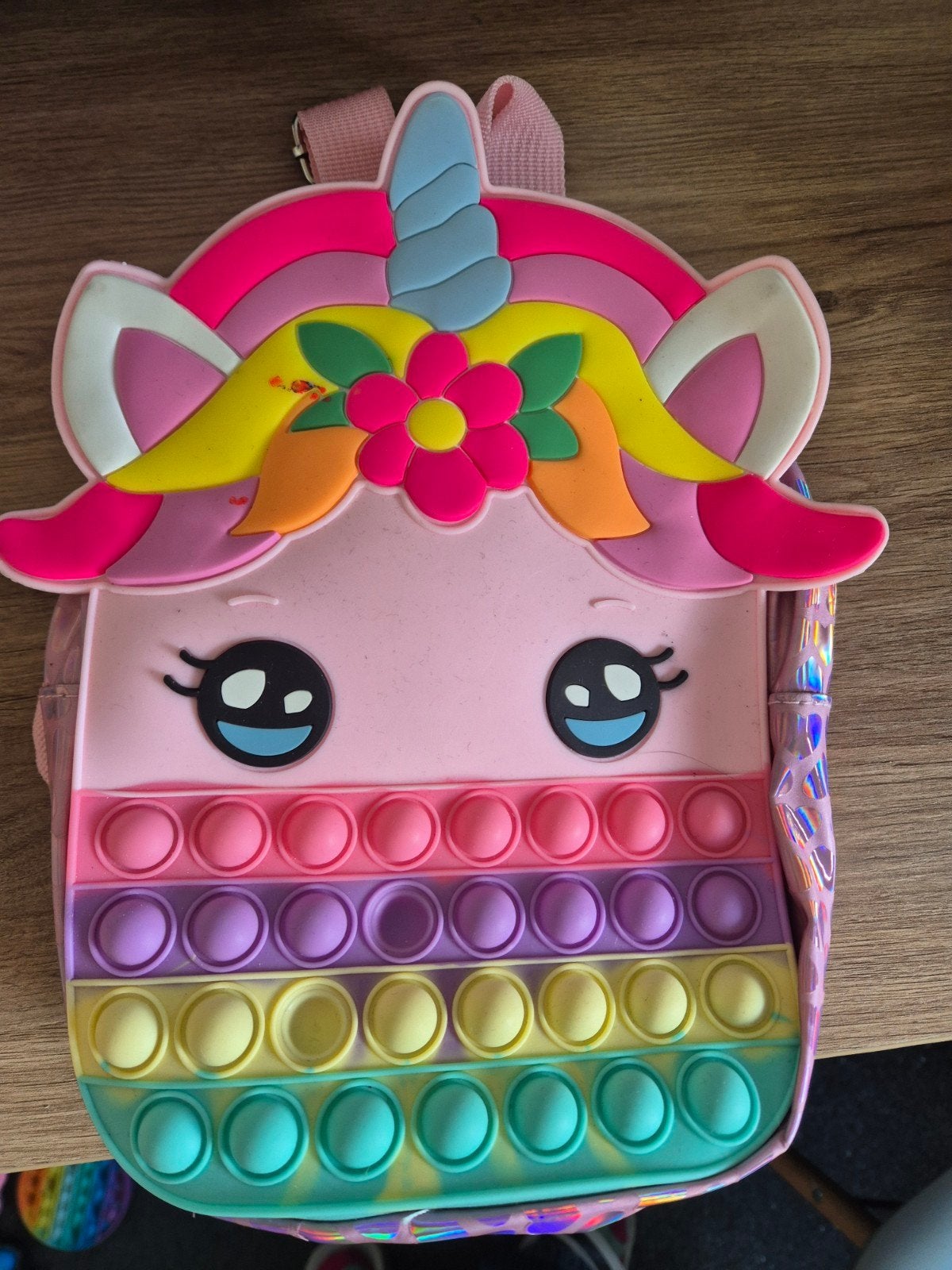 Leuke Eenhoorn Pop It Rugzak - Roze met Regenboogkleuren, Overige merken, Minder dan 30 cm, Ophalen of Verzenden, Minder dan 25 cm