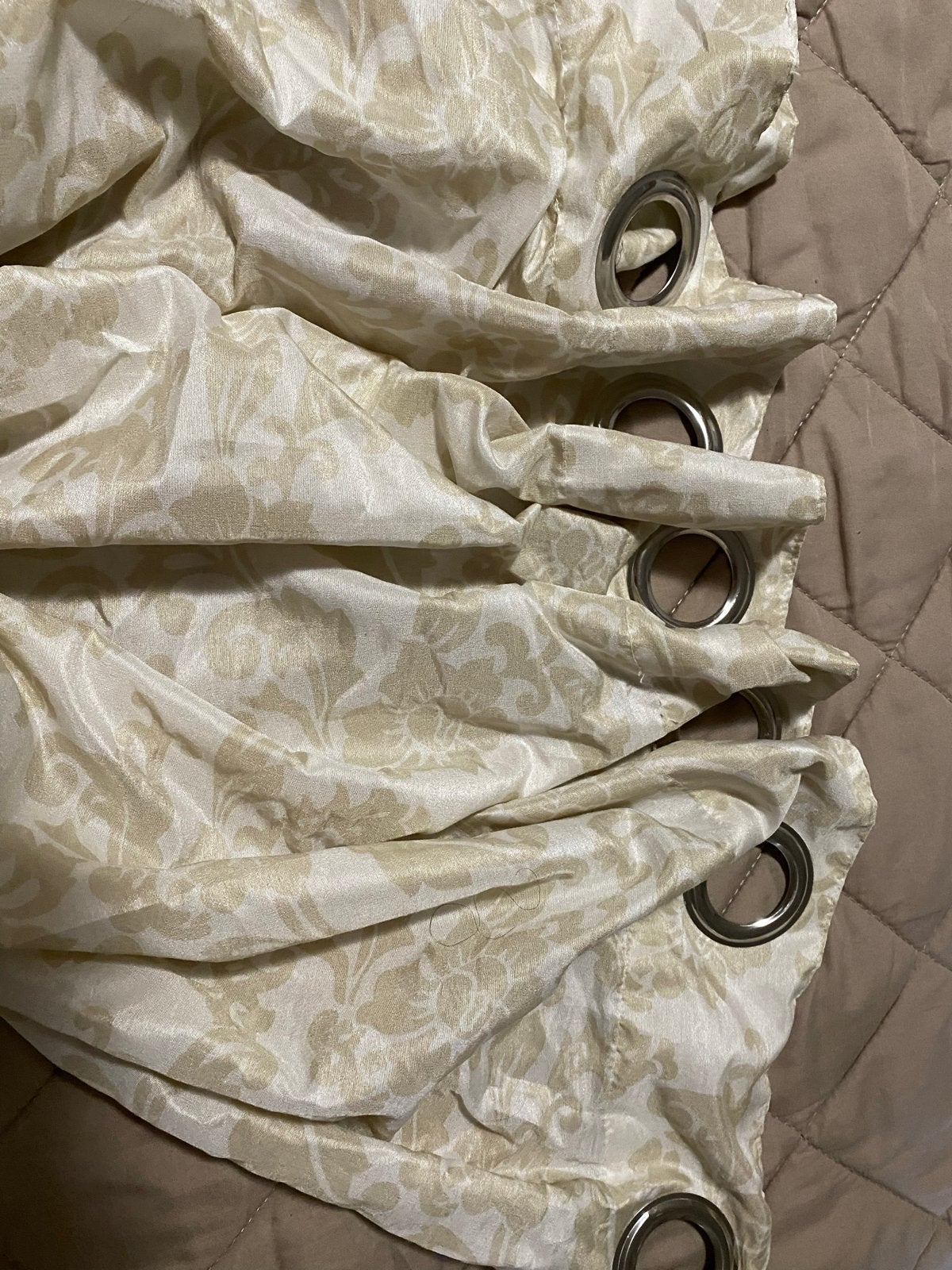 4 nette kant-en-klare overgordijnen 140x280 cm beige&creme, Ophalen, Met ringen, Beige, Gebruikt