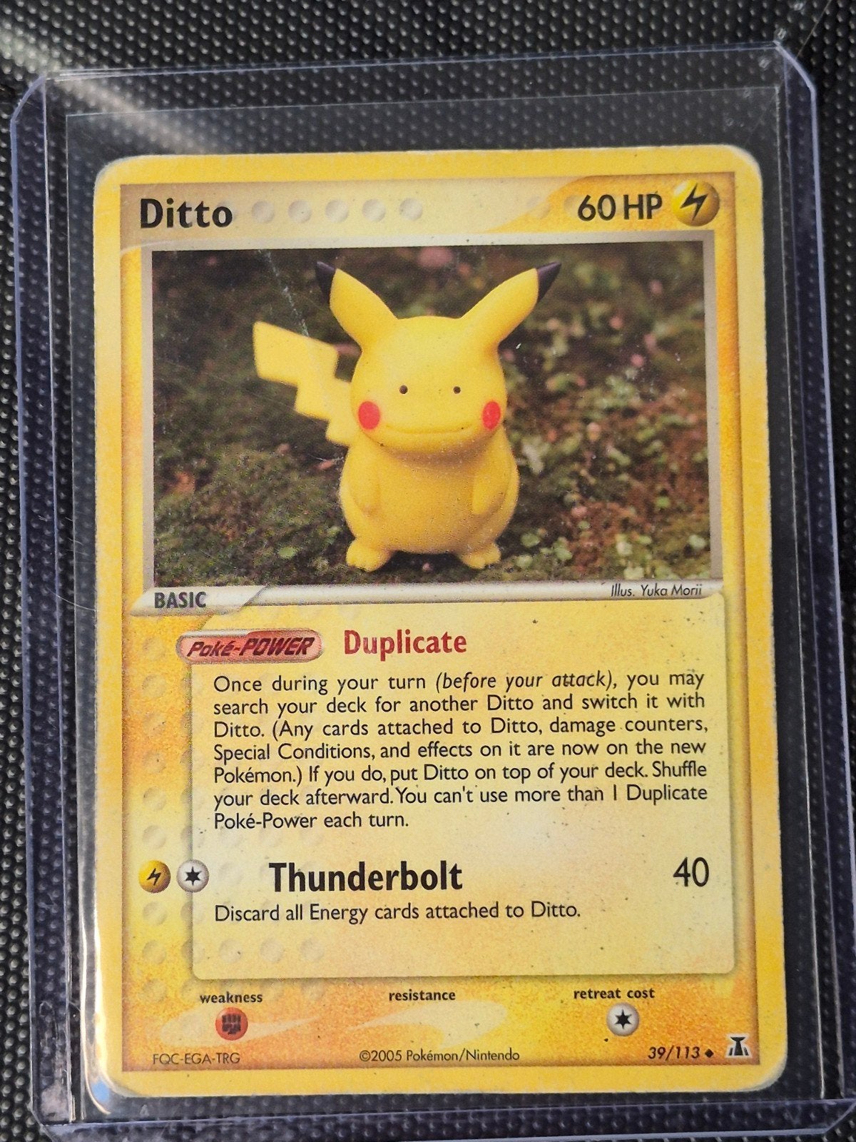 Pokémon Kaart - Ditto (Pikachu) 39/113 EX Delta Species, Ophalen of Verzenden, Zo goed als nieuw, Losse kaart