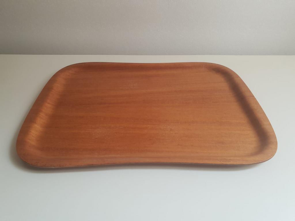 Teakhouten vintage Fins dienblad, Sven Krona, Ophalen of Verzenden, Gebruikt, Rechthoekig, Hout