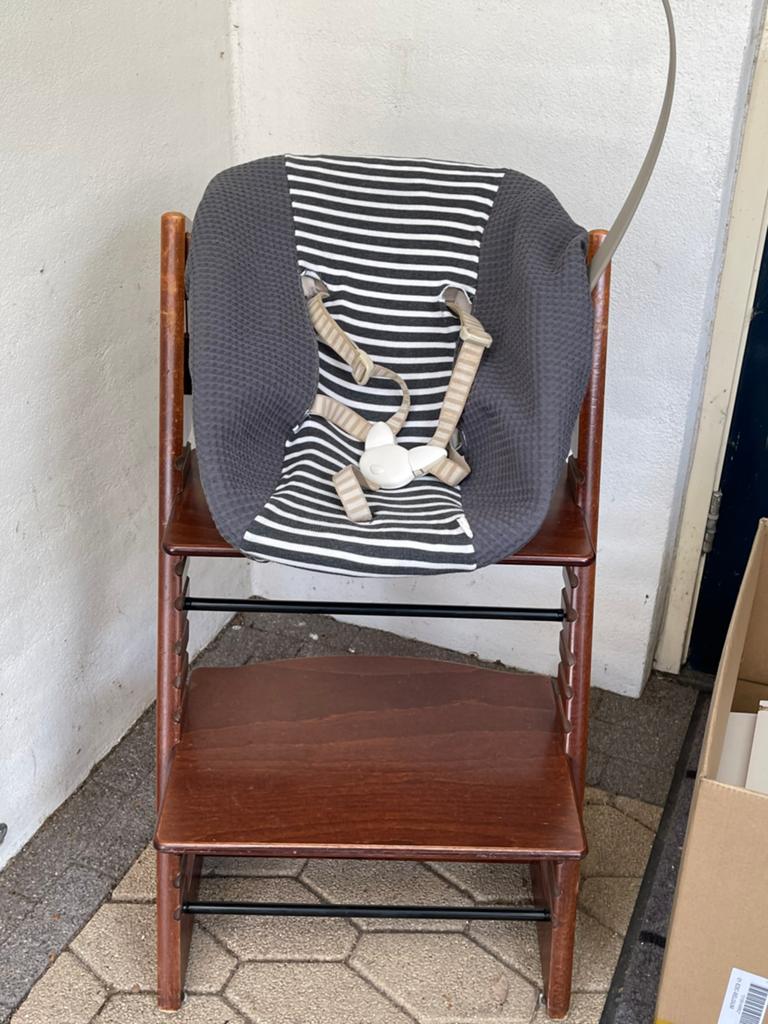 Stokke trip trap, tripp trapp,  bruin + newborn set, Ophalen, Meegroeistoel