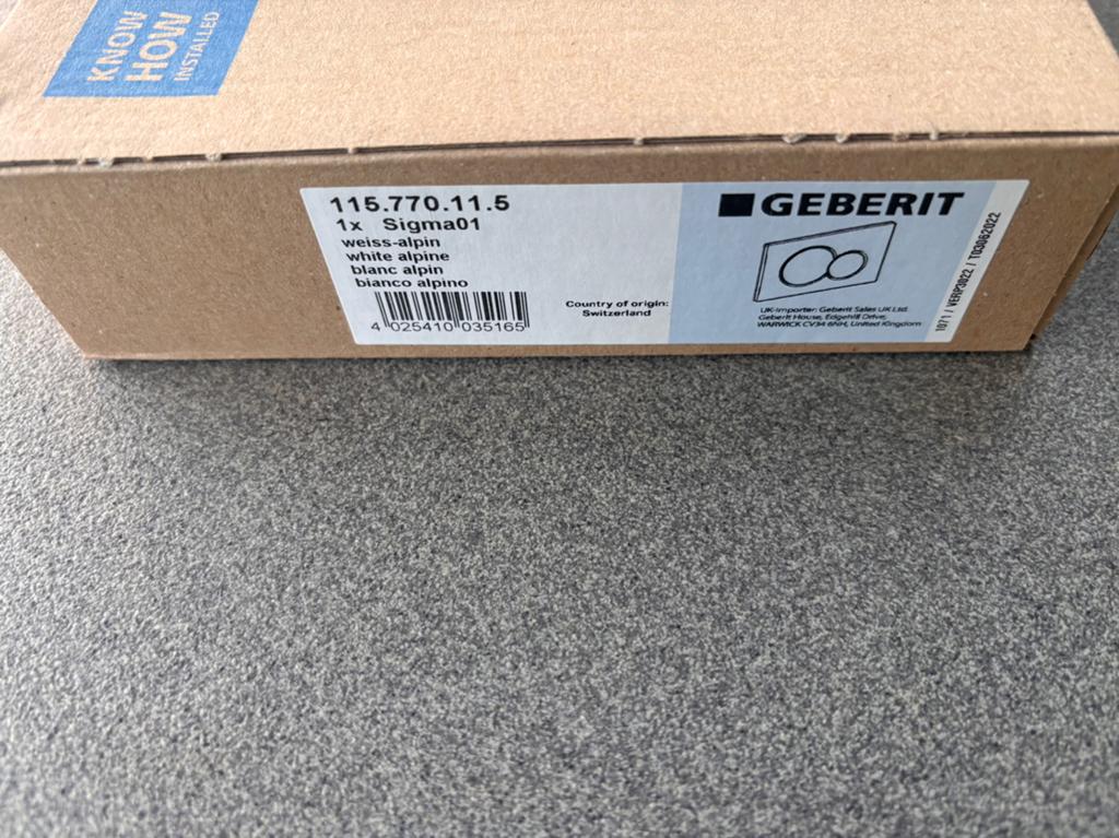 Geberit Sigma01 Bedieningspaneel Hoogglans Wit - Nieuw, Ophalen of Verzenden, Nieuw, Toilet