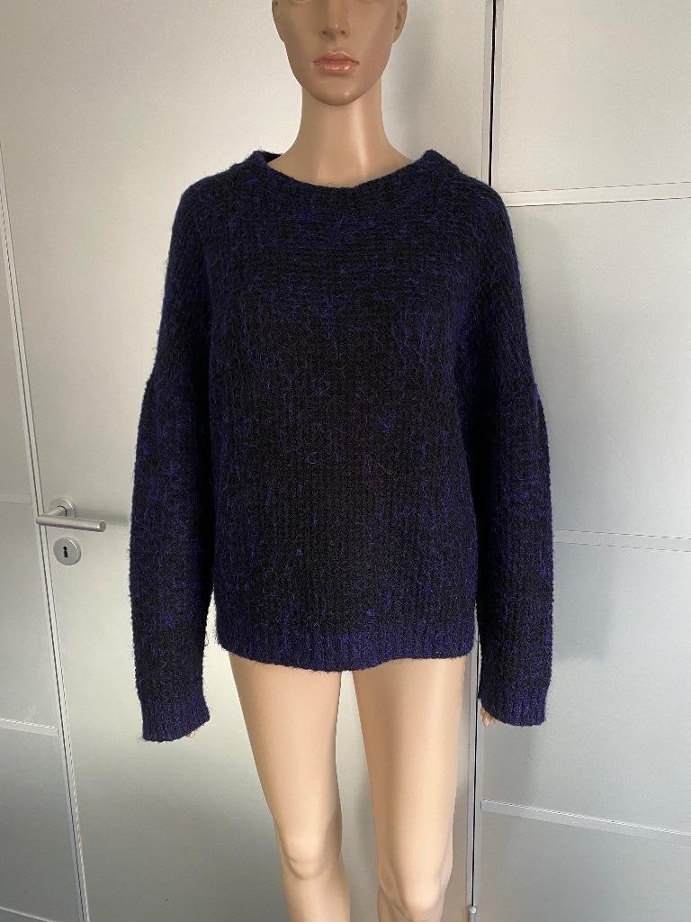 K46 Marc Cain: 40=M aparte wollen trui zwart/blauw Marccain, Maat 38/40 (M), Blauw, Ophalen of Verzenden, Zo goed als nieuw