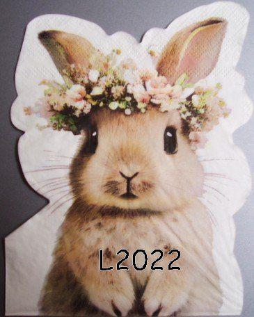 Servetten decoupage/bullet journal * konijntje L2022, Verzenden, Nieuw