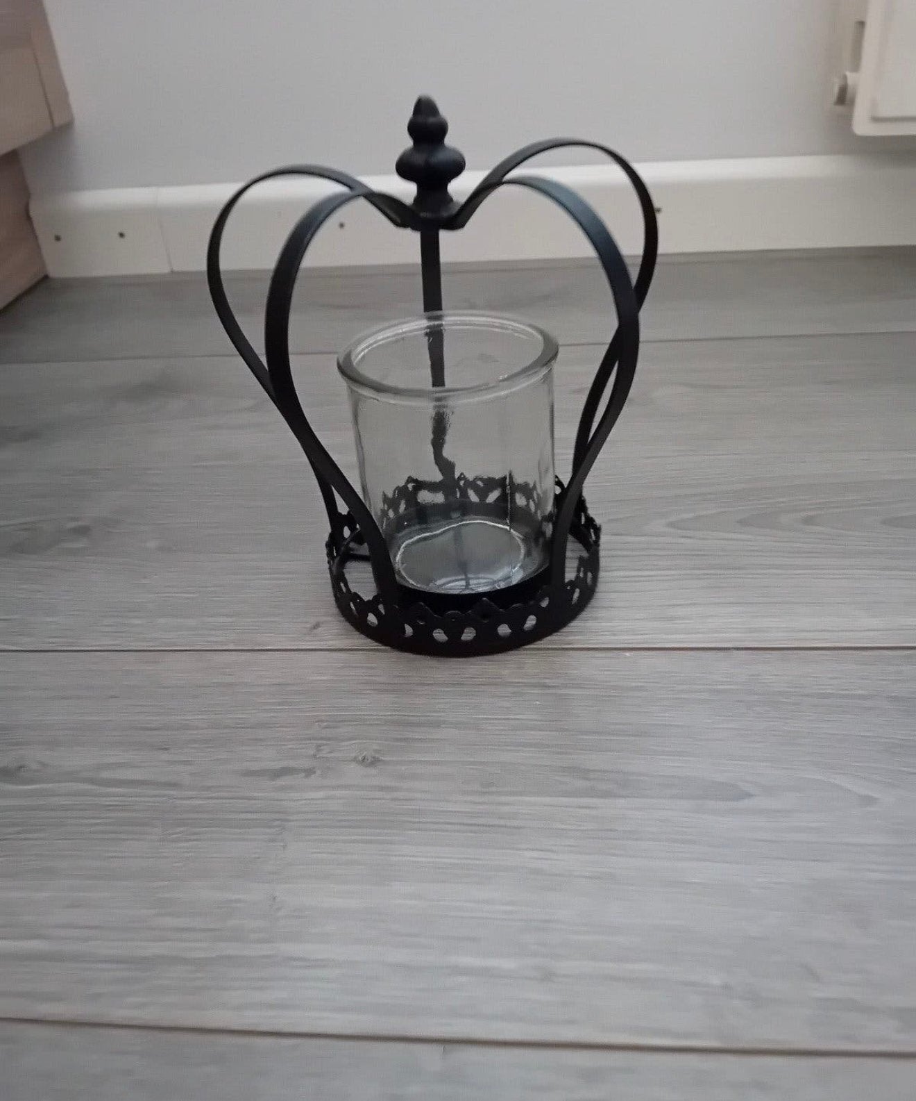 Kroon wachinelichtjes houder, Ophalen of Verzenden, Zo goed als nieuw, Zwart, Waxinelichthouder