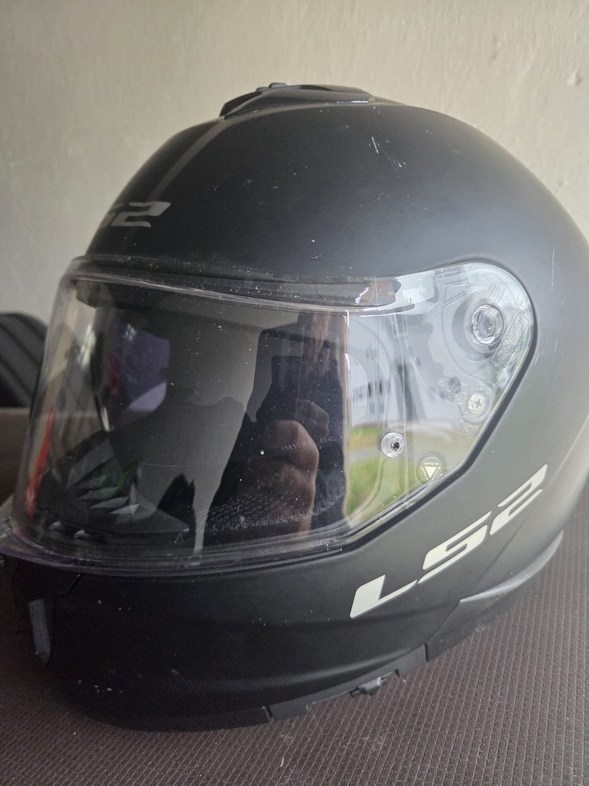 LS2 Motorhelm Zwart XXL 63-64cm met Zonnevizier, Overige merken, Heren, Ophalen of Verzenden, Tweedehands
