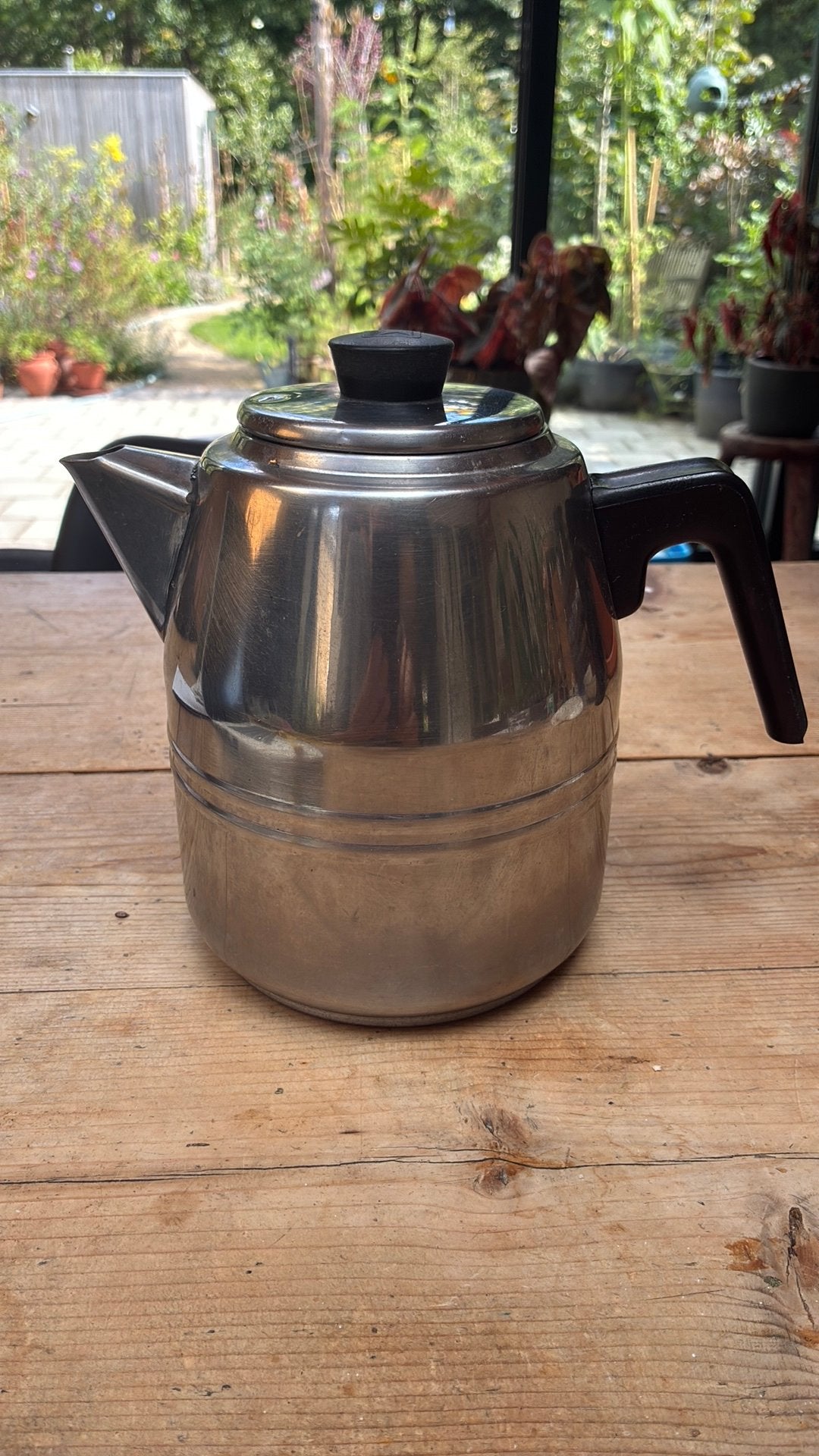Vintage Koffiepot, Ophalen of Verzenden, Zo goed als nieuw, Overige materialen, Pot, Bus of Blik