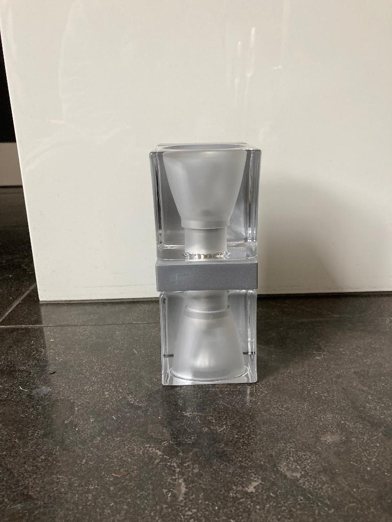 Fabbian design dubbele matglazen wandlamp ICE Cube, Ophalen of Verzenden, Zo goed als nieuw, Glas, Design