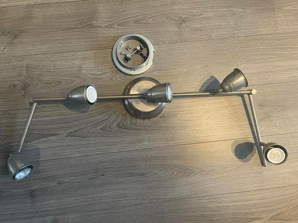 Ikea plafond lamp Barometer spotjes, Ophalen, Zo goed als nieuw, Metaal of Aluminium, Halogeen