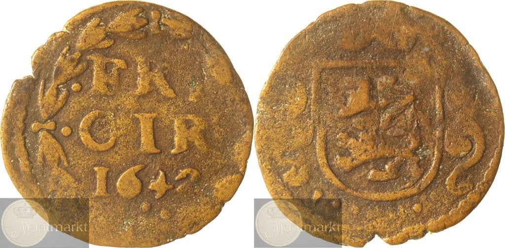Reckheim - Duit 1642, Postzegels en Munten, Munten | Nederland, Ophalen of Verzenden, Vóór koninkrijk, Overige waardes, Losse munt