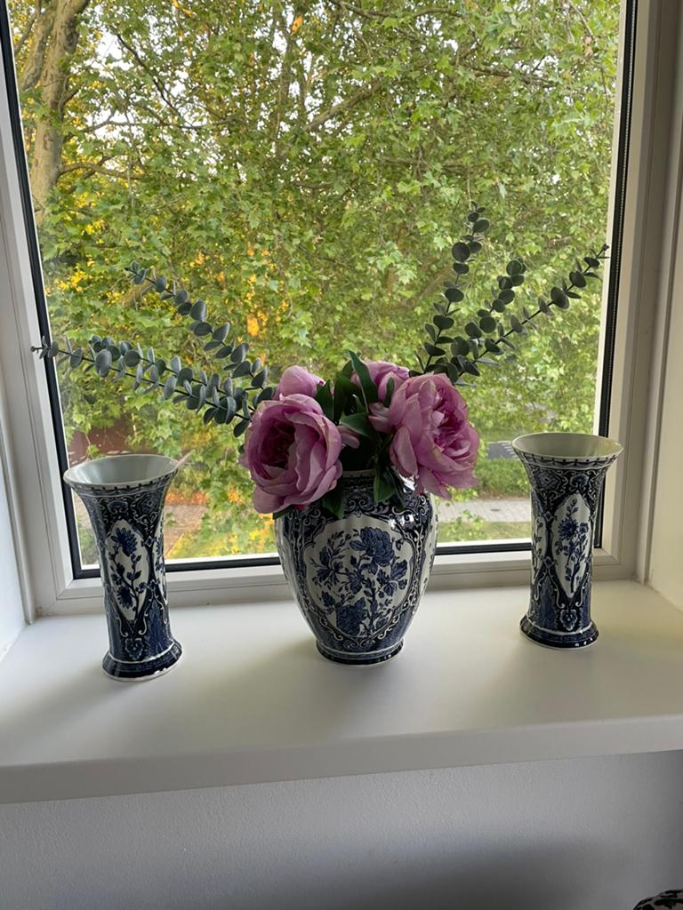 3-delig Delfts Blauw kaststel van Boch, Antiek en Kunst, Antiek | Vazen, Ophalen