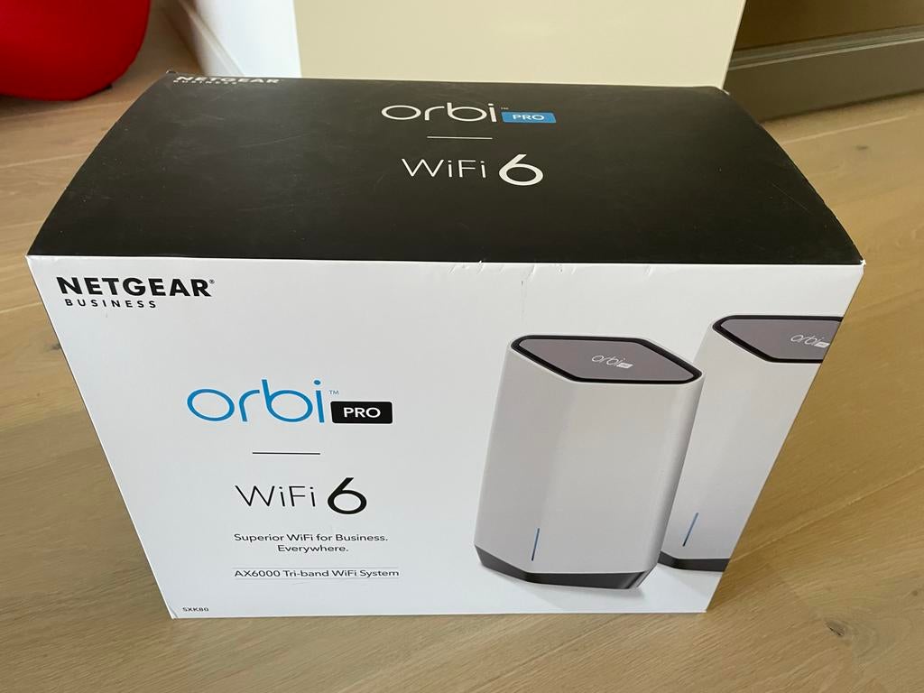 Netgear Orbi Pro WiFi 6 AX6000 Tri-band Systeem - ZGAN, Computers en Software, Routers en Modems, Zo goed als nieuw, Ophalen of Verzenden