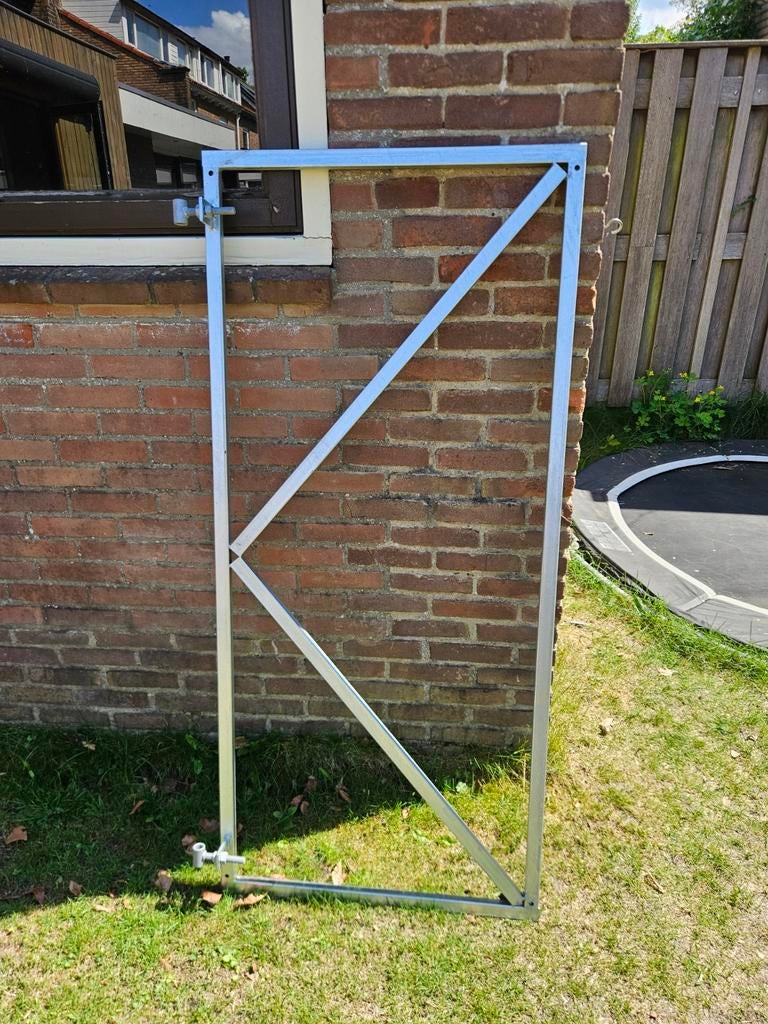 Verzinkt stalen tuinpoort, Tuin en Terras, Ophalen, 1 tot 2 meter, Minder dan 3 meter, Zo goed als nieuw