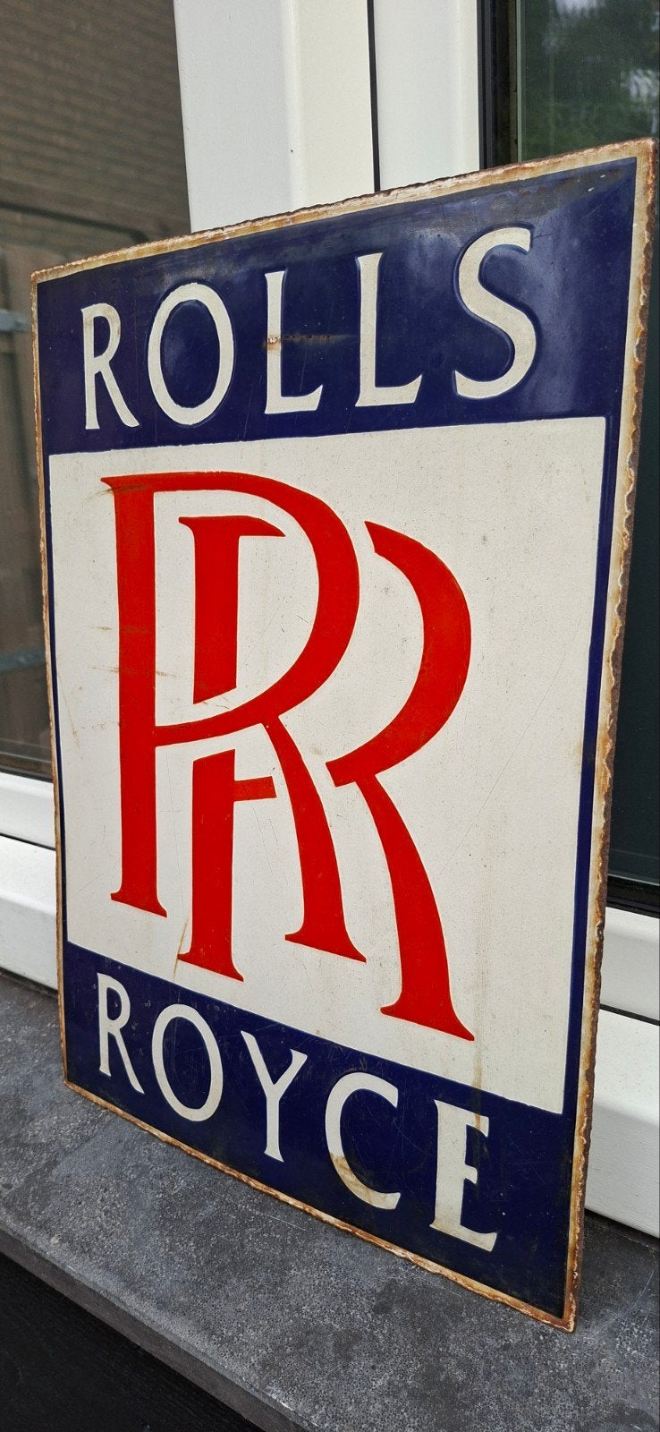 Rolls Royce Emaille bord zeer zeldzaam, Ophalen of Verzenden
