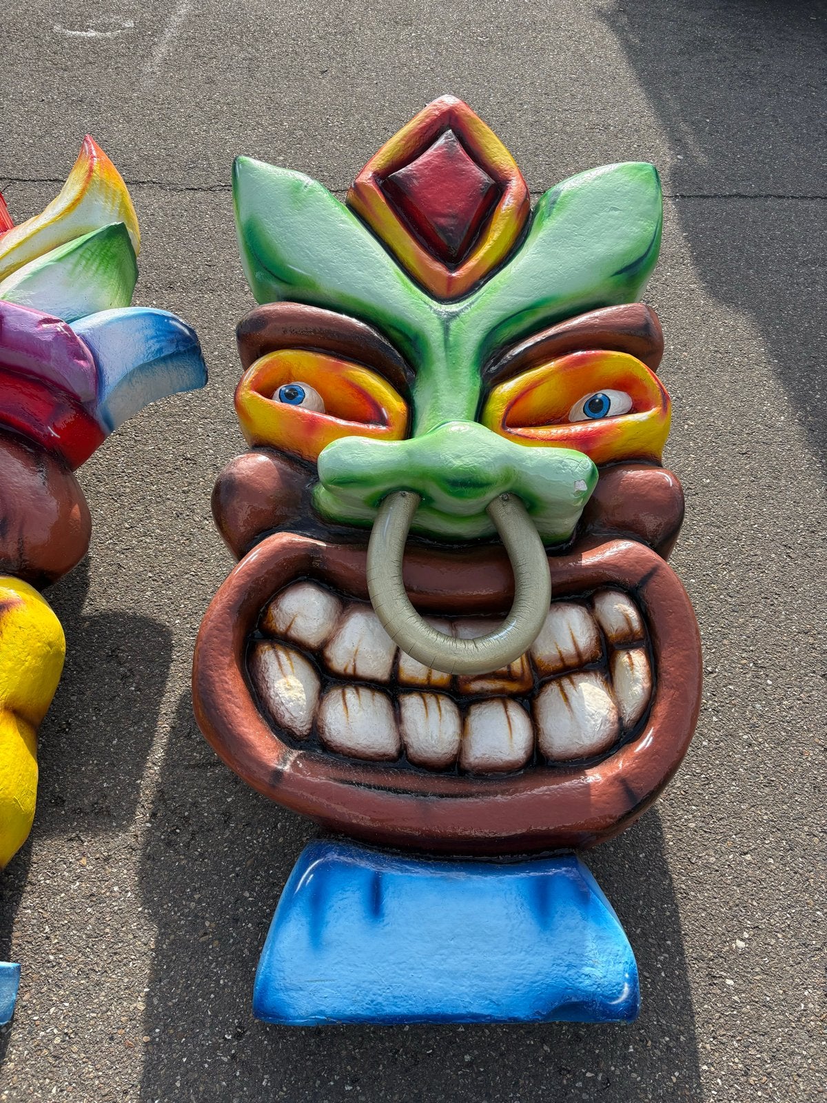 4 Grote Kleurrijke Tiki Beelden - 2m Hoog, 1m Breed, Ophalen, Beeld, Meer dan 2 meter, Meerkleurig