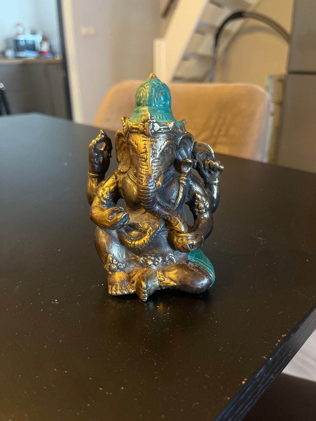 Bronzen Ganesha Beeldje - Hindoeïstische God van Wijsheid, Ophalen, Minder dan 20 cm, Beeld, Azië