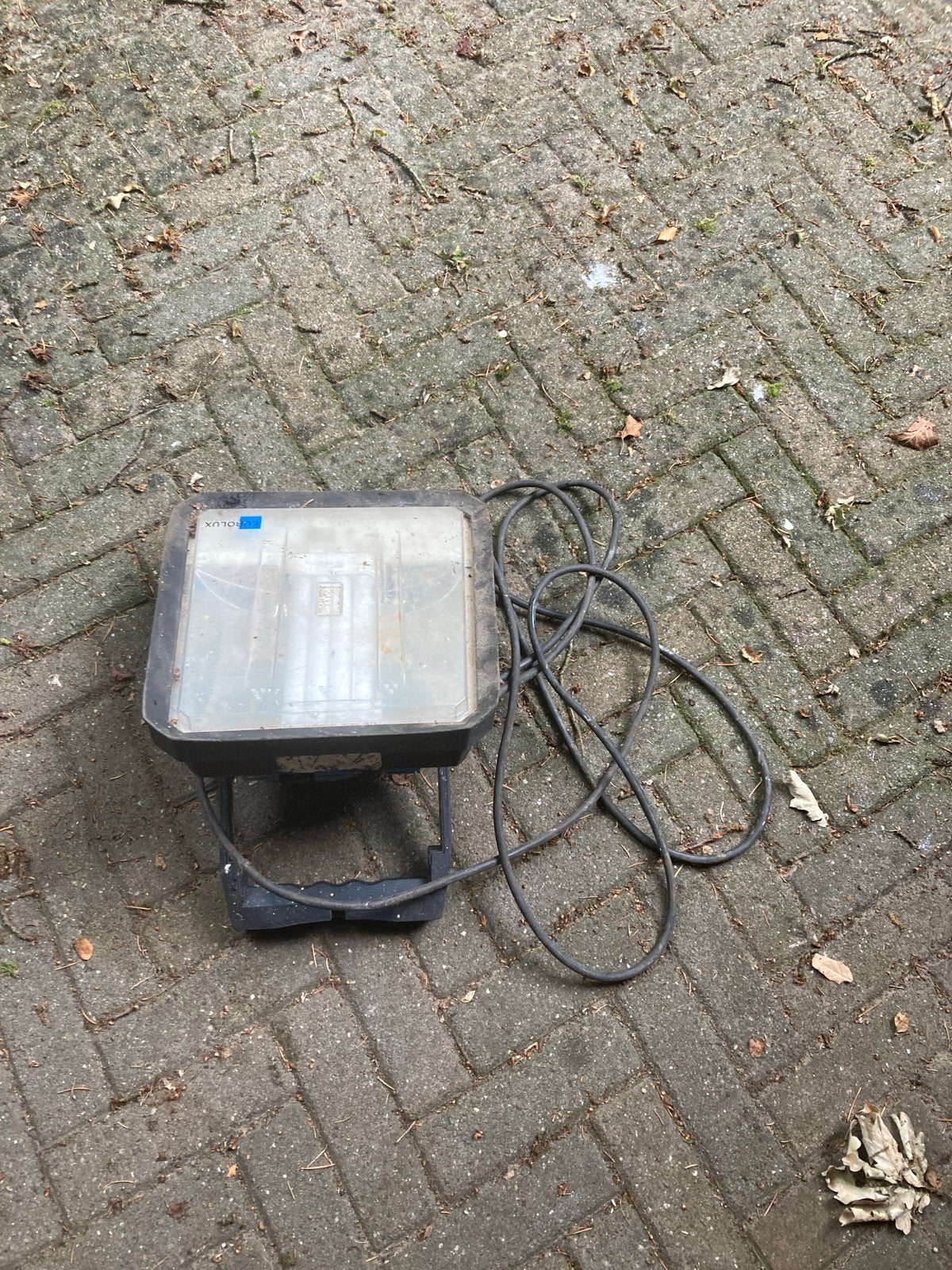 Eurolux Gladiator bouwlamp 36W met 3 stopcontacten, Ophalen of Verzenden, Zo goed als nieuw, Minder dan 50 watt, Lamp met armatuur