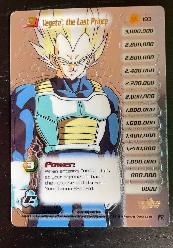 Dragon Ball Z - Vegeta, the Last Prince kaart, Ophalen of Verzenden, Gebruikt