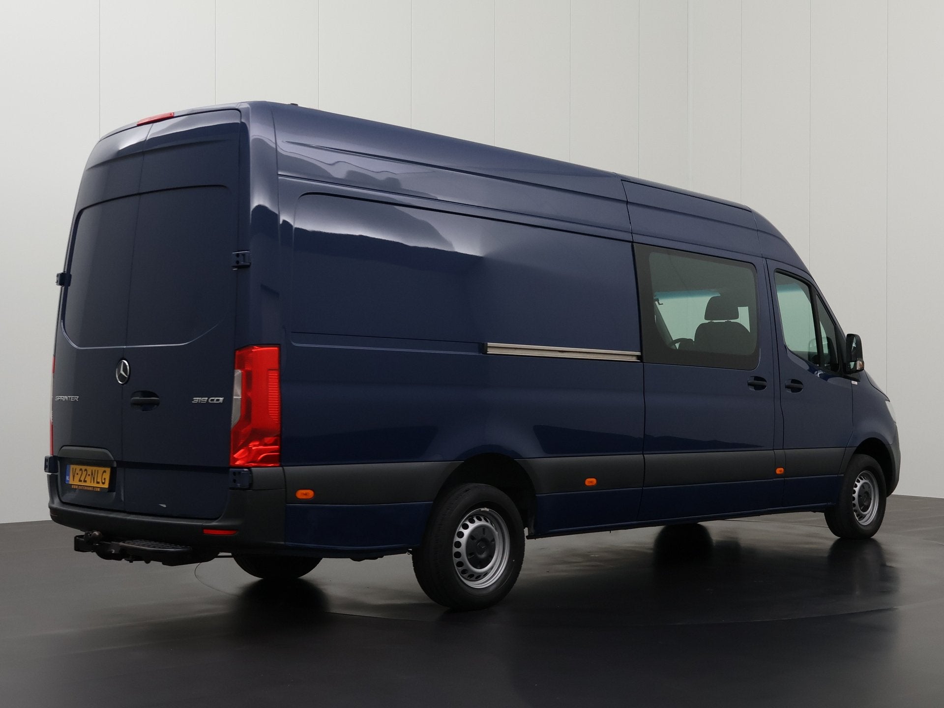 Mercedes-Benz Sprinter 319CDI 3.0V6 L3H2 Maxi Dubbele Cabine, Gebruikt, 190 pk, Multifunctioneel stuurwiel, Blauw