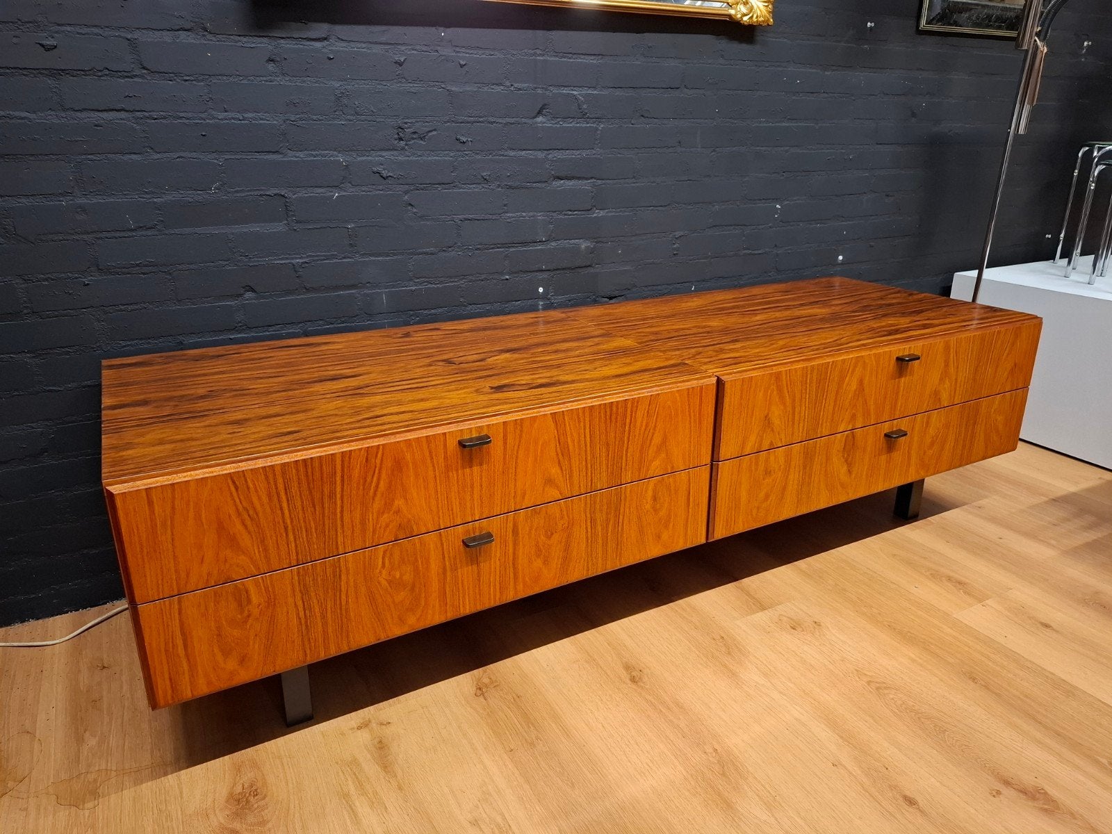 Vintage TV meubel ladekast lowboard dressoir wandmeubel kast, Ophalen, 150 tot 200 cm, Onbekend, Zo goed als nieuw