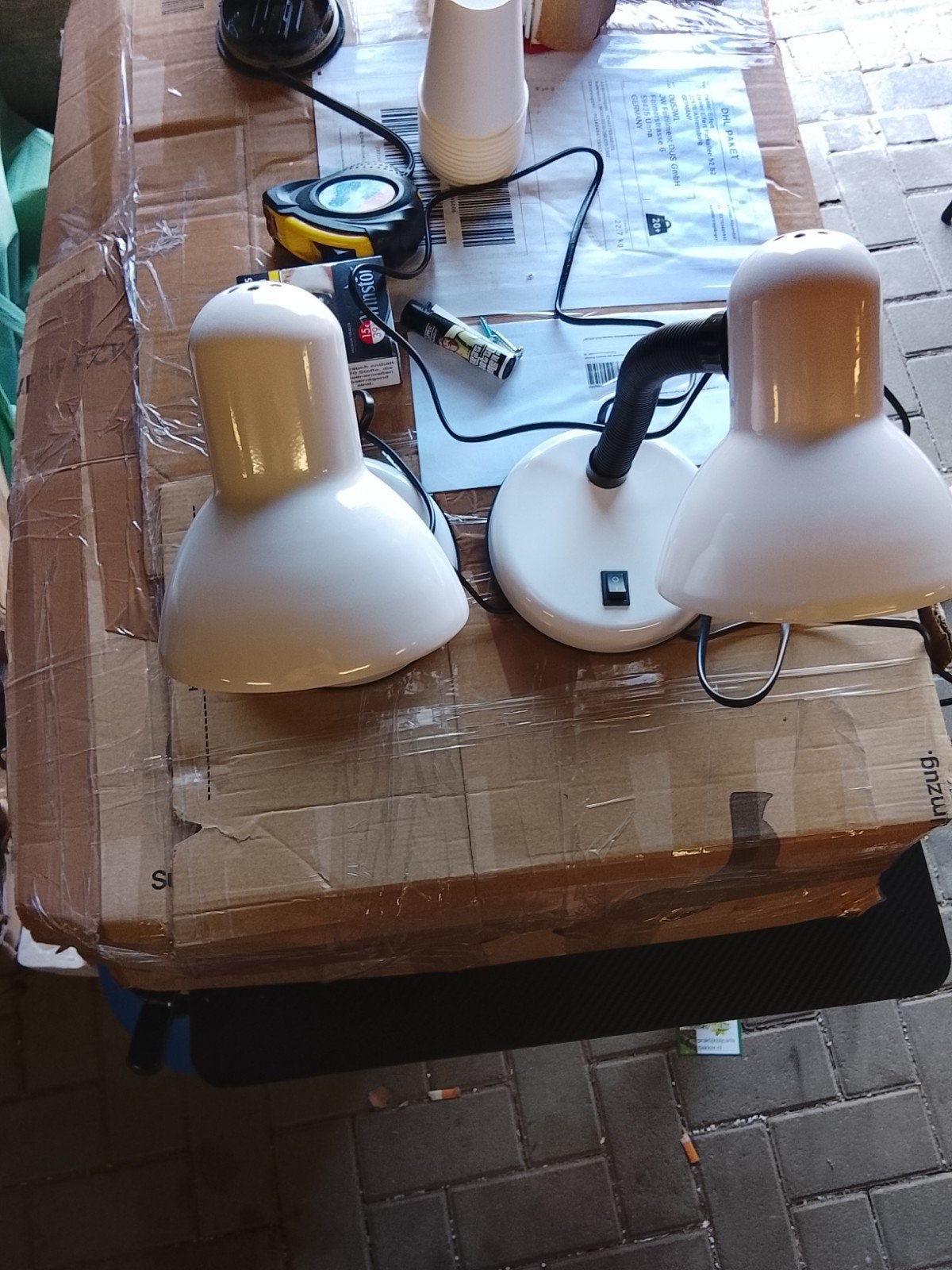 Nieuwe bureaulampjes / nachtkastlampjes (set van 2), Bureaulamp, Witte, ., Nieuw