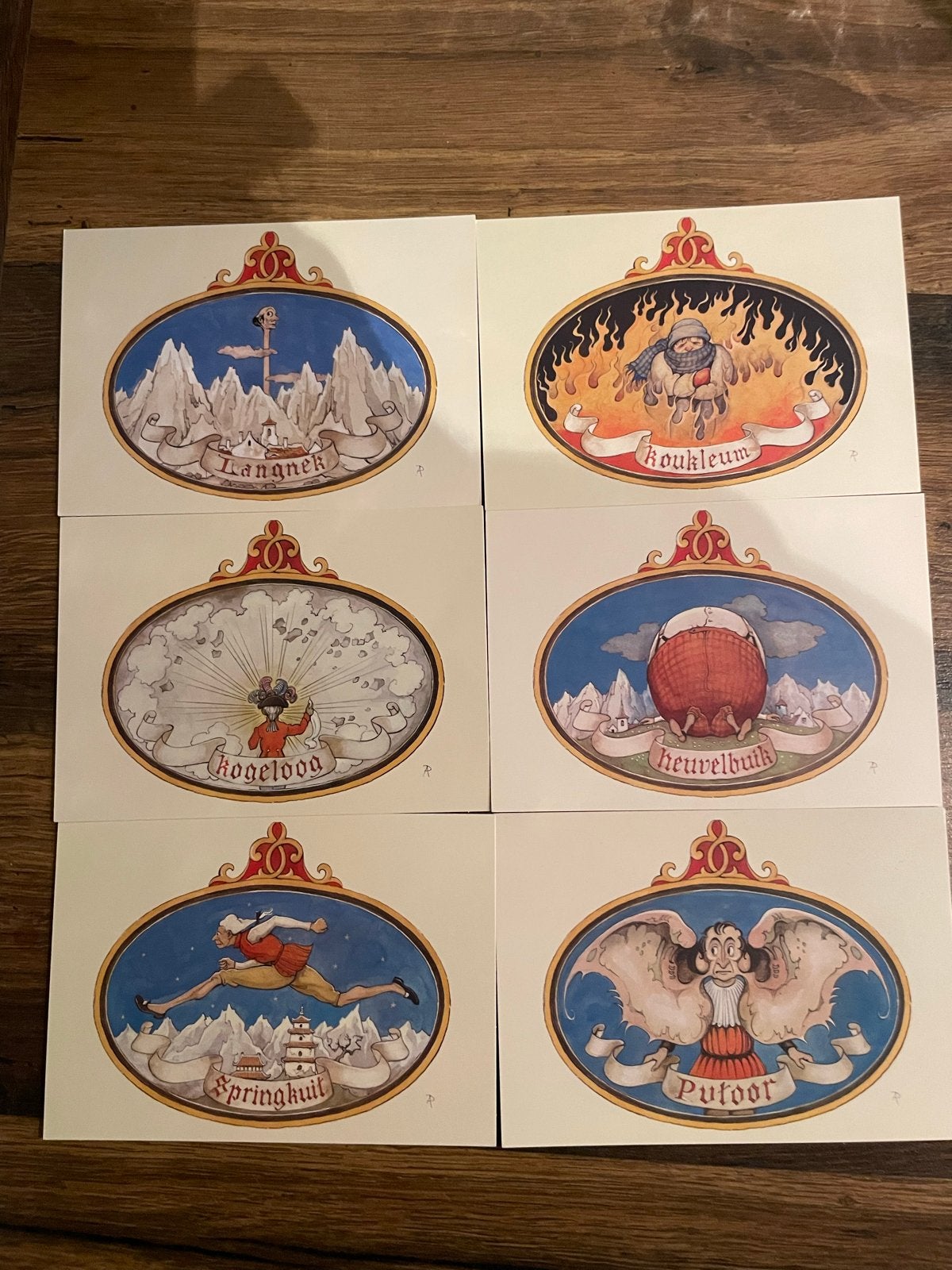 6 Ansichtkaarten De Zes Dienaren Efteling, Ophalen of Verzenden, Nieuw, Overige typen