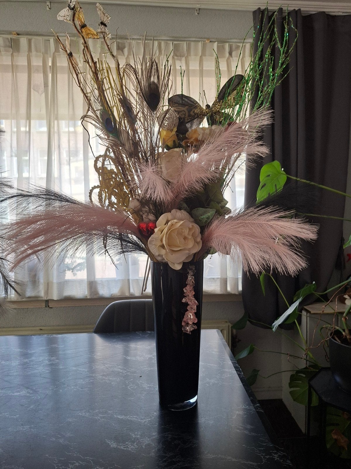 2 mooie decoratievazen, Ophalen, Binnen, Kunstbloem, Zo goed als nieuw