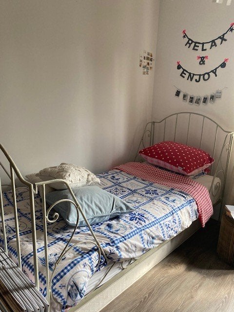 Bedden, Huis en Inrichting, Slaapkamer | Bedden, Ophalen, 90 cm, Eenpersoons, Wit