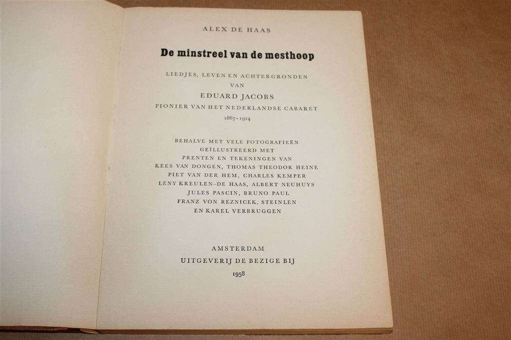 De Minstreel van de Mesthoop — Eduard Jacobs, Cabaret 1958, Ophalen of Verzenden, Gelezen, Verhalen