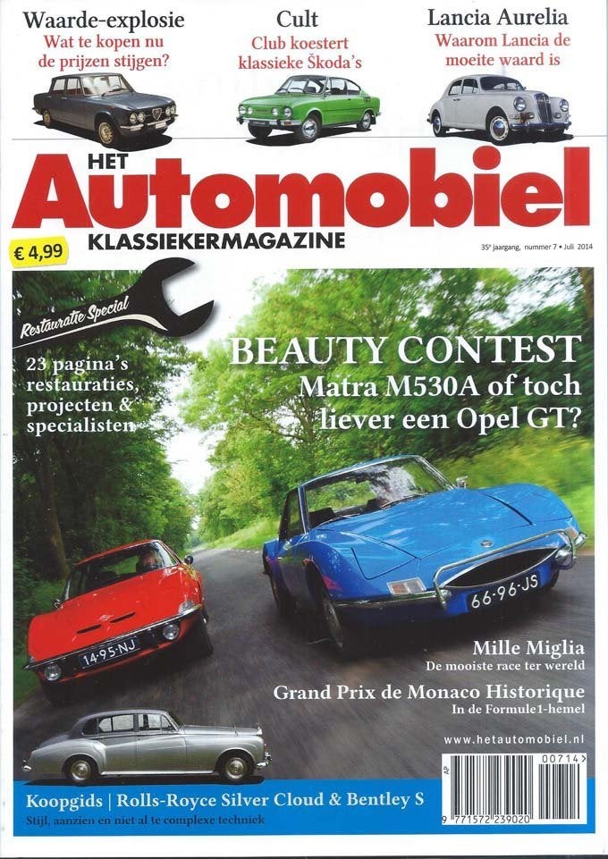 Automobiel 7 2014 : Matra M530 A - Opel GT - Lancia Aurelia, Ophalen of Verzenden, Gelezen, Algemeen