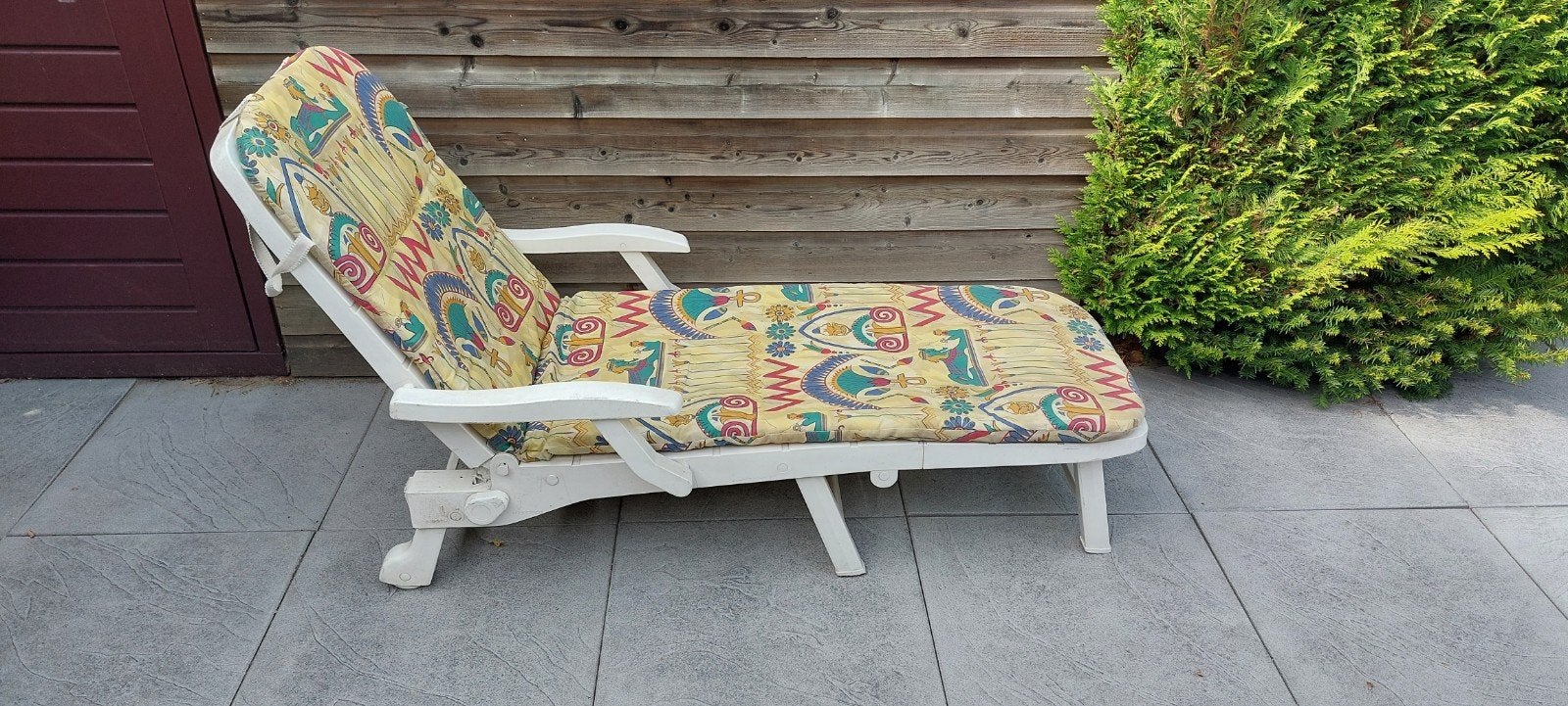 Verstelbare ligstoel met kussen, Tuin en Terras, Ligbedden, Ophalen, Gebruikt, Kunststof, Verstelbaar