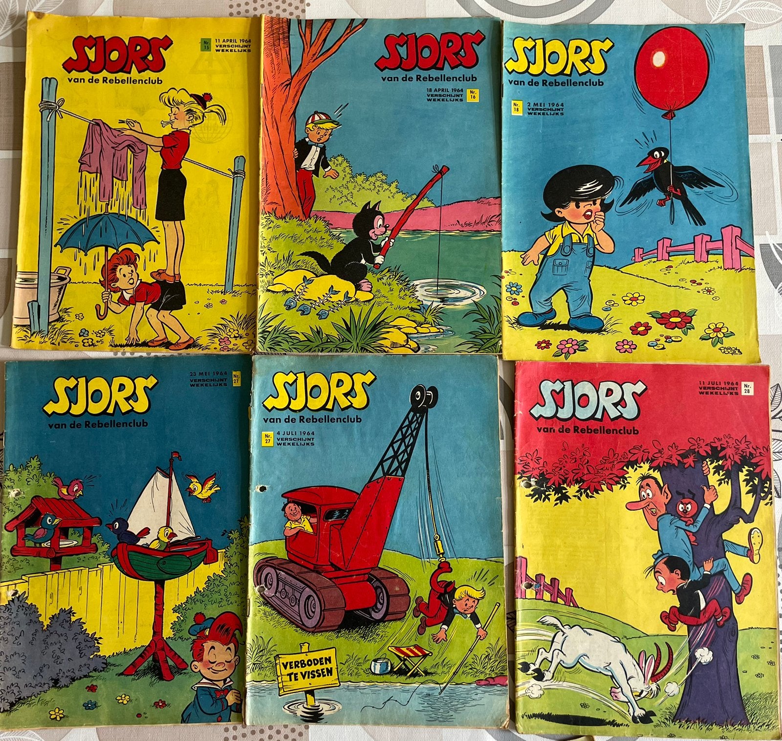 Sjors van de Rebellenclub 1964   17x losse nummers, Boeken, Stripboeken, Meerdere stripboeken, Ophalen of Verzenden, Gelezen