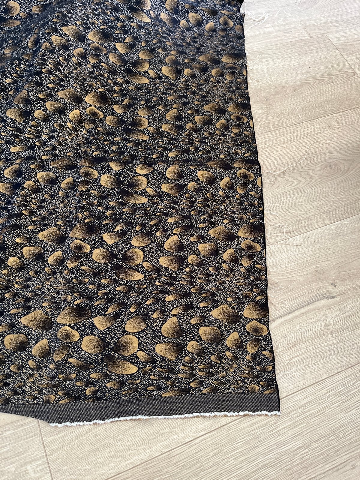 Stof Dries van Noten - Goud/Zwart, Overige materialen, Meerkleurig, 120 cm of meer, Nieuw