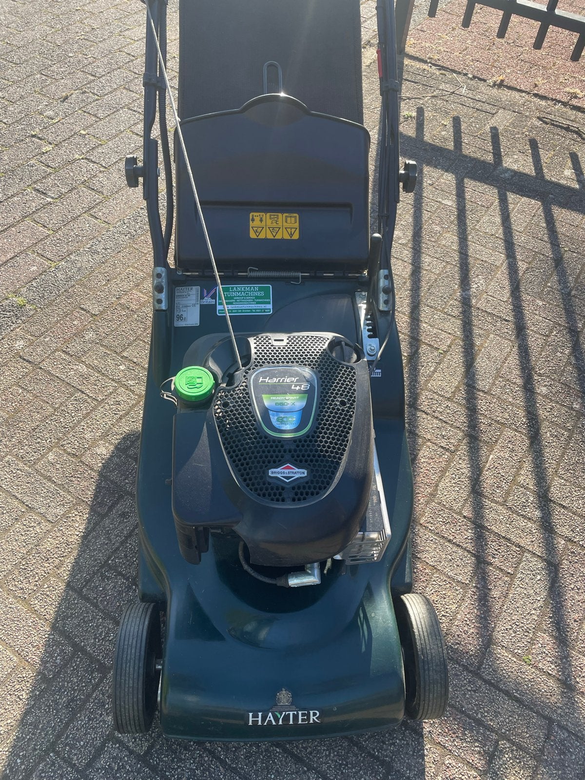 Grasmaaier Hayter Harrier 48, Ophalen, Cirkelmaaier, Gebruikt, Elektrische starter