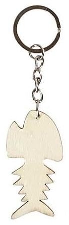 Sleutelhanger hout triplex visgraat 2,8 x 5,6 cm dikte 3 mm, ., Dieren, Nieuw, .
