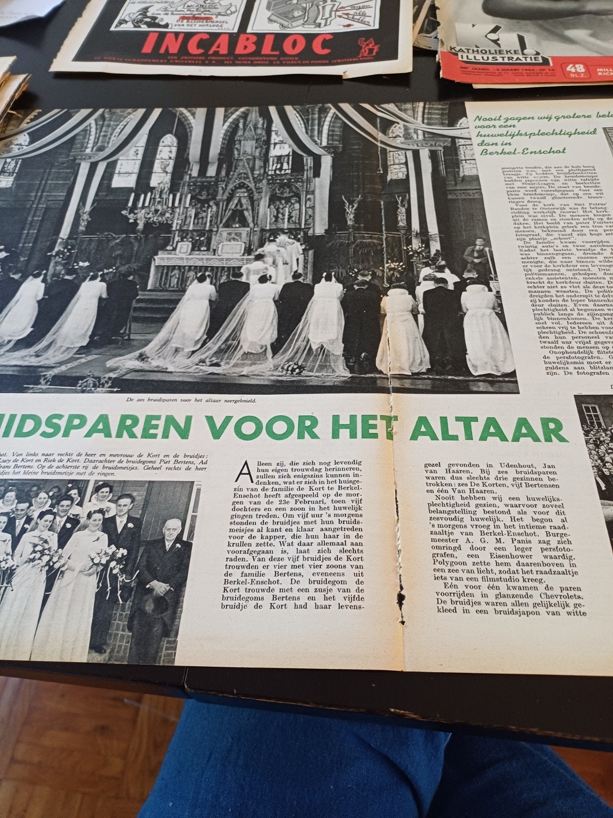 artikel 6 bruidsparen Berkel Enschot de Kort 1954, Ophalen of Verzenden, 1940 tot 1960, Knipsel(s)